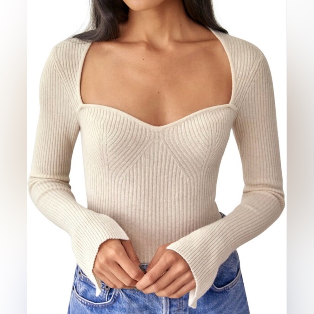 Reformation cream cashmere sweater